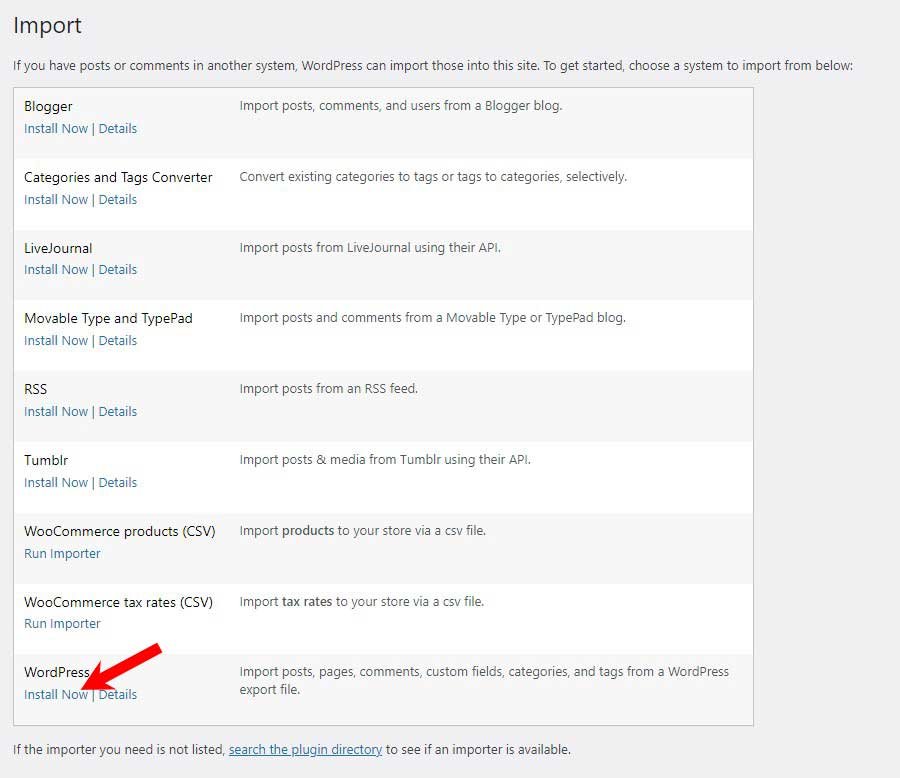 Import blog articles: How To Install WordPress Importer Plugin