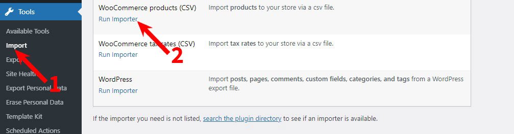 Import WooCommerce products: How to open WooCommerce importer