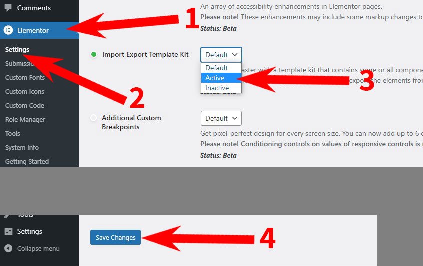 How To Set Import Elementor Kit To Active