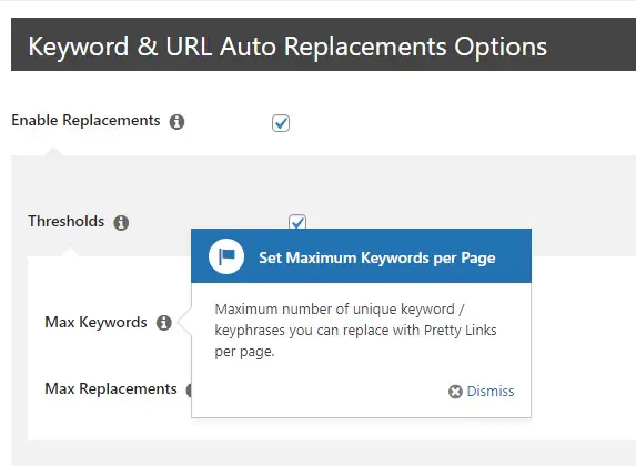 Pretty Links - Restriction Threshold