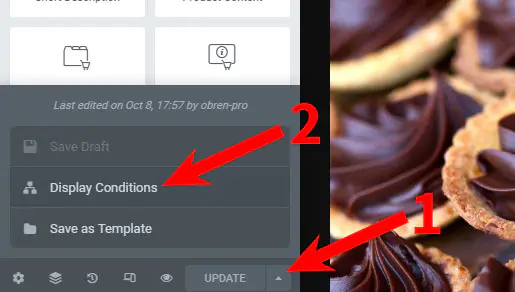 Activate the Display Conditions setting in the Elementor editor