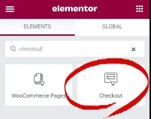 Checkout widget in Elementor Pro