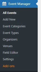How to create a WordPress events site using Elementor - WP Event Manager on WordPress dashboard